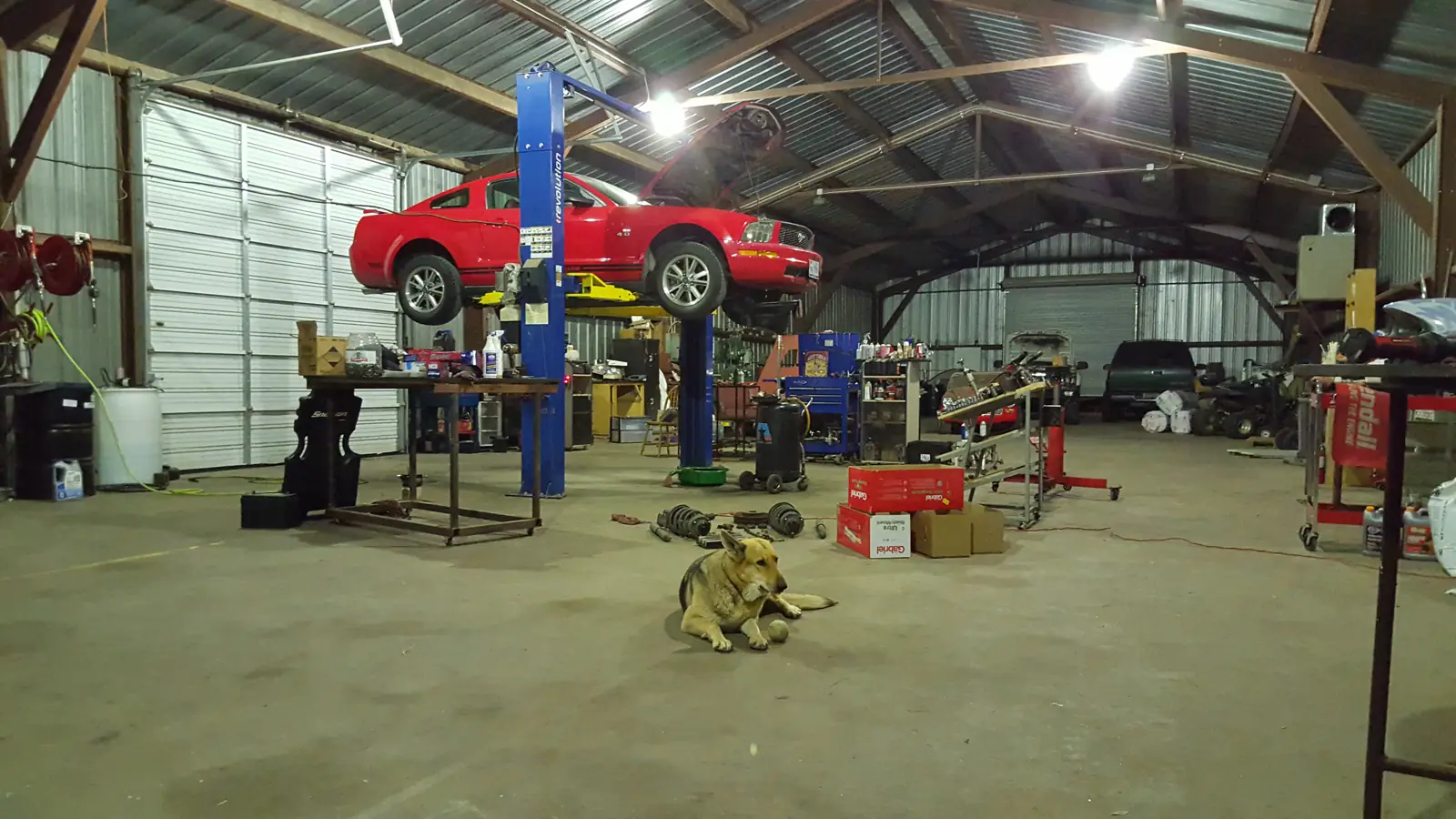 Service bays at R&E Auto Repair