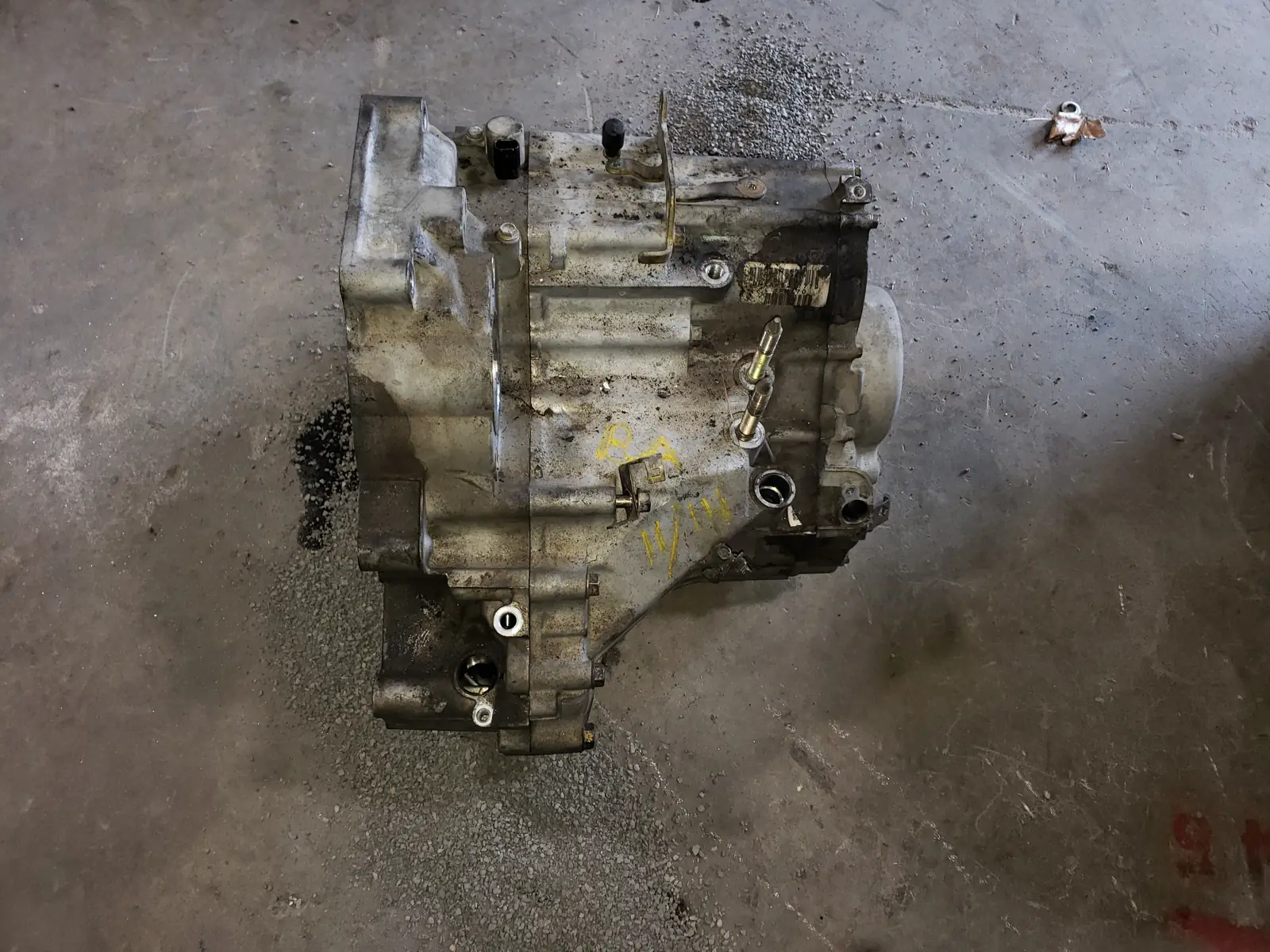 A transmission removed for repair